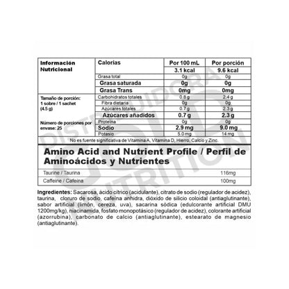 ENERGY X TERMO 25 SOBRES SABOR FRUTOS ROJOS