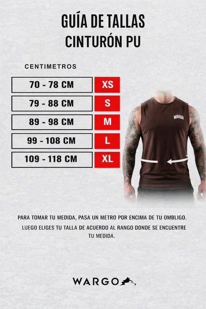 CINTURON CUERO PU SINTÉTICO GYM - NEGRO