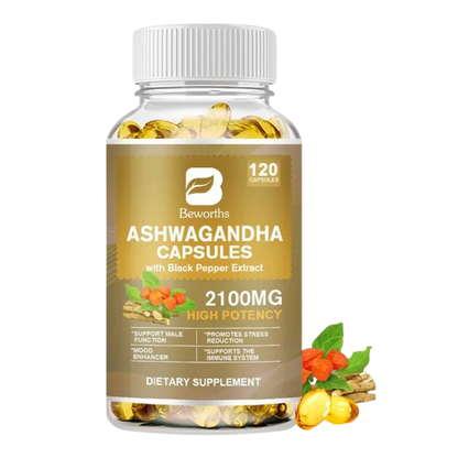 Cápsulas de Ashwagandha Orgánica 2100mg 120pcs